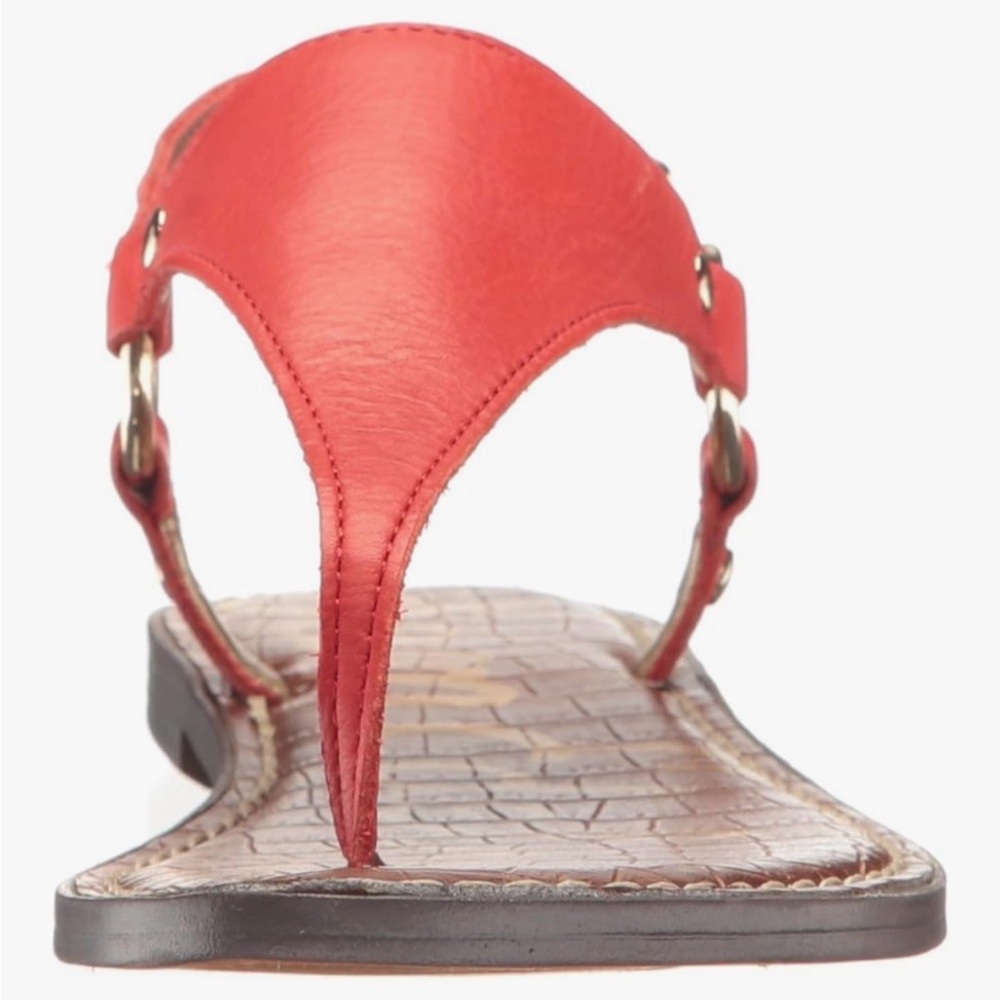 Sam Edelman Leather Greta Thong Havana Red Sandals Size 8 - Picture 3 of 8